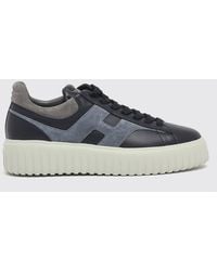 Hogan - H-Stripes Leather And Suede Trainers With H Logo And Platform Sole - Lyst
