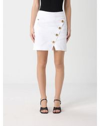 Elisabetta Franchi - Stretch Cotton Mini Skirt - Lyst