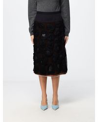 Marni - Georgette Midi Pencil Skirt With Elasticated Waist And Fringes - Lyst