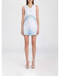 CASABLANCA - Polka Dot Polyester Mini Dress With V-Neck - Lyst