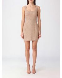 Elisabetta Franchi - Off-The-Shoulder Tweed Mini Sheath Dress - Lyst
