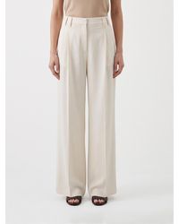 Brunello Cucinelli - Linen Blend Palazzo Trousers - Lyst