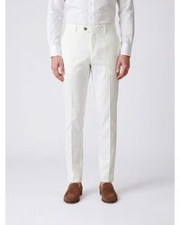 Brunello Cucinelli - Slim Fit Tailored Cotton Trousers - Lyst