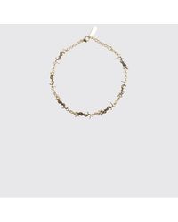 Saint Laurent - Tone Metal Bracelet With Interlaced Ysl Monogram Pendant - Lyst