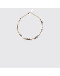 Saint Laurent - Tone Metal Bracelet With Interlaced Ysl Monogram Pendant - Lyst