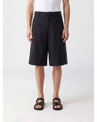 Comme des Garçons - Shorts Chinos De Crepé De Poliéster Hasta La Rodilla - Lyst