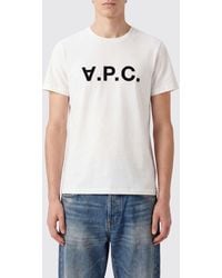 A.P.C. - Organic Cotton T-Shirt With Contrasting Logo Print - Lyst