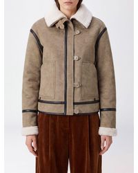 Stand Studio - Faux Fur Shearling Coat With A Contrast Collar And Patch Pockets - Lyst