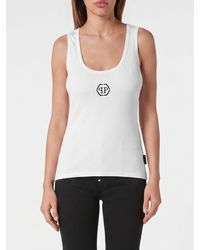Philipp Plein - Pp Cotton Blend Top - Lyst