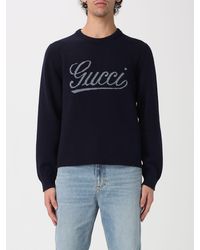 Gucci - Crew Neck Wool Pullover With Logo - Lyst