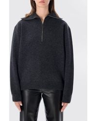 Rohe - Pull À Col Roulé Et Demi-Zip En Mélange De Laine Mérinos Et Cachemire - Lyst