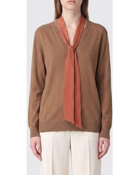 Valentino Garavani - Wool V-Neck Jumper With Scarf Collar - Lyst