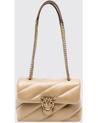 Pinko - Classic Love Bag Puff Matelassé Nappa Shoulder Bag With Logo Buckle - Lyst