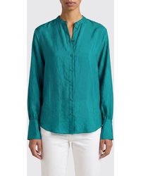 Momoní - Momon&Igrave Long-Sleeved Pure Silk Shirt With A Mandarin Collar - Lyst