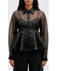 Ganni - Polka Dot Tulle Shirt - Lyst