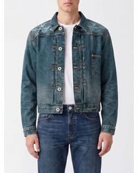 KENZO - Floral Print Cotton Denim Jacket With Patch Pockets - Lyst