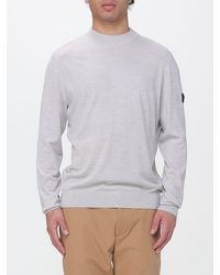 Peuterey - Pure Wool Crew-Neck Jumper With Logo Patch On The Sleeve - Lyst