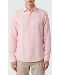 Calvin Klein - Linen And Lyocell Blend Shirt With French Collar - Lyst