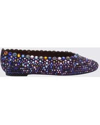Kurt Geiger - Crystal-Embroidered Leather Ballet Flats - Lyst