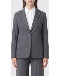 Circolo 1901 - Single-Breasted Virgin Wool And Alpaca Blazer With Notch Lapels - Lyst