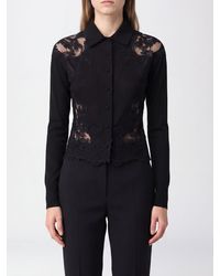 Ermanno Scervino - Slim Fit Virgin Wool Shirt With Lace Inserts - Lyst