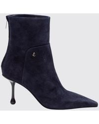 Jimmy Choo - Cycas Suede Leather Ankle Boots With High Heel And Almond Toe - Lyst