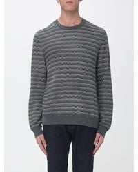 Emporio Armani - Virgin Wool Crewneck Jumper With Abstract Jacquard Pattern - Lyst