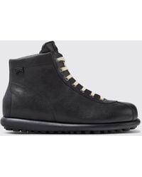 Camper - Pelotas Lace-Up Leather Ankle Boots With Side Zip - Lyst