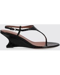 Paris Texas - Nina Python-Effect Leather Wedge Sandals With Ankle Strap - Lyst