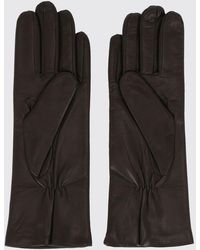 Orciani - Classic Soft Lambskin Leather Gloves With Metal Logo - Lyst