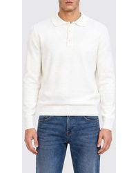 BOSS - Long-Sleeved Knit Polo Shirt - Lyst