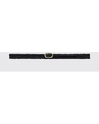 Anine Bing - Slim Woven Leather Belt With Buckle - Lyst