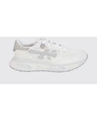 Premiata - Laurin Leather And Mesh Sneakers With Rhinestones - Lyst