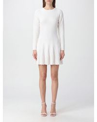 Elisabetta Franchi - Elena Long-Sleeve Knit Mini Dress With Dropped Shoulders - Lyst