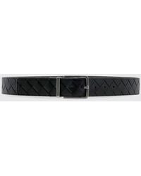 Bottega Veneta - Intrecciato Woven Leather Belt With Pin Buckle - Lyst