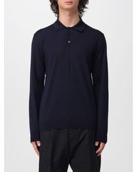 Golden Goose - Long-Sleeved Virgin Wool Knitted Polo Shirt - Lyst