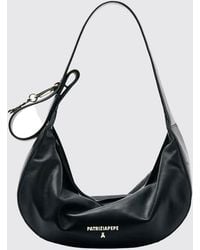 Patrizia Pepe - Calfskin Leather Shoulder Bag With Metal Logo Detail - Lyst