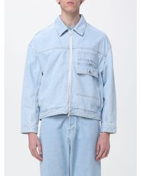 Maison Kitsuné - Maison Kitsun&Eacute Bleached Denim Shirt Jacket With Zip Closure - Lyst