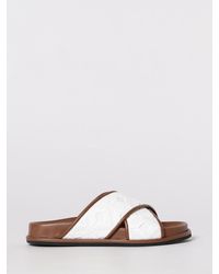 Max Mara - Canvas And Leather Sandals - Lyst