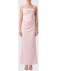 ROTATE BIRGER CHRISTENSEN - Off-The-Shoulder Draped Satin Bustier Gown For Evening Events - Lyst