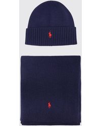 Polo Ralph Lauren - Two-Piece Set With Ribbed Pure Wool Hat And Scarf - Lyst