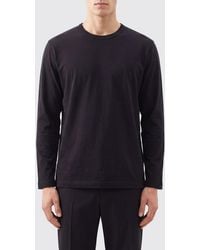Y's Yohji Yamamoto - Long-Sleeved Cotton T-Shirt With Crew Neck And Regular Shoulders - Lyst