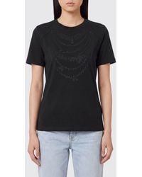 Elisabetta Franchi - Slim Fit Cotton T-Shirt With A Contrasting Graphic Print - Lyst