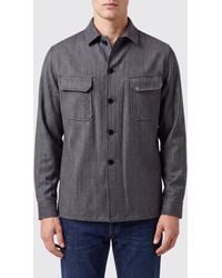 Tagliatore - Virgin Wool Shirt Jacket With Flap Patch Pockets - Lyst