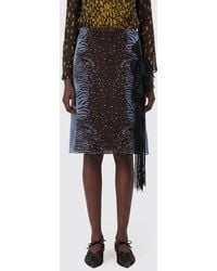 Ferragamo - Printed Silk Mini Skirt - Lyst