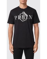 Philipp Plein - Solid Colour Cotton Crew-Neck T-Shirt With Logo - Lyst