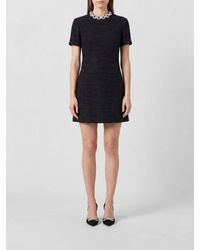 Valentino Garavani - A-Line Tweed Mini Dress With Rhinestone Embellishment - Lyst