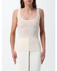 Elisabetta Franchi - Slim Fit Wool Knit Top With Embroidered Logo - Lyst