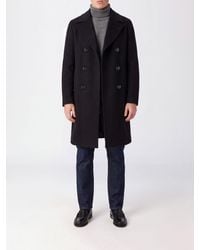 Tagliatore - Knee-Length Double-Breasted Wool Coat With Peak Lapels - Lyst