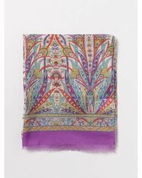 Etro - Foulard in misto lana stampa Paisley all over - Lyst